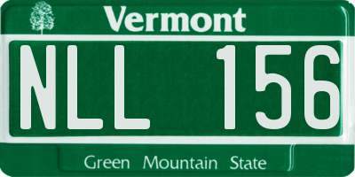 VT license plate NLL156