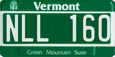 VT license plate NLL160
