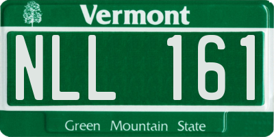 VT license plate NLL161