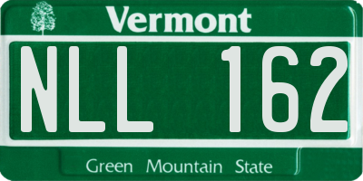 VT license plate NLL162