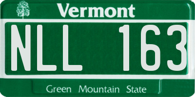 VT license plate NLL163