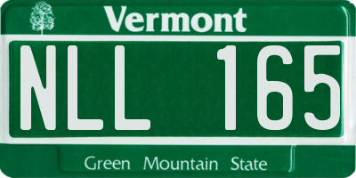 VT license plate NLL165