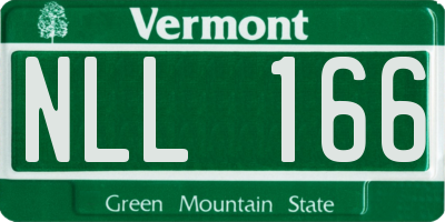 VT license plate NLL166