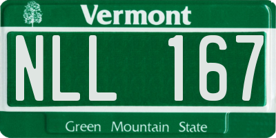 VT license plate NLL167