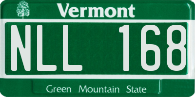 VT license plate NLL168