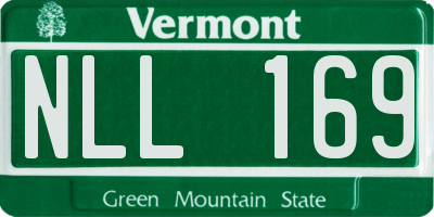VT license plate NLL169