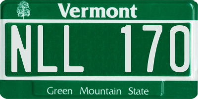 VT license plate NLL170