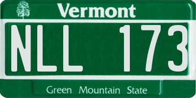 VT license plate NLL173