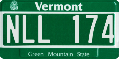 VT license plate NLL174