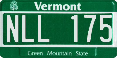 VT license plate NLL175