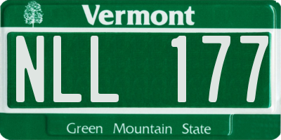 VT license plate NLL177