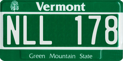 VT license plate NLL178