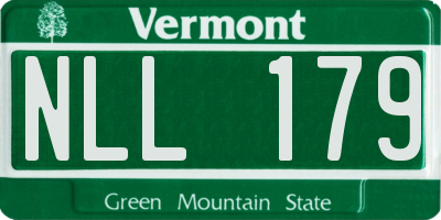 VT license plate NLL179