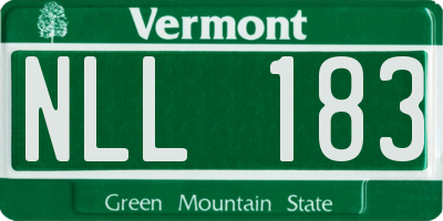 VT license plate NLL183