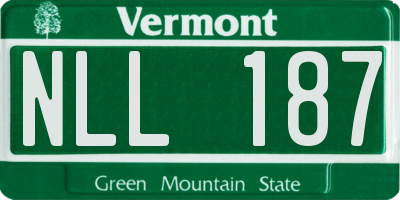 VT license plate NLL187