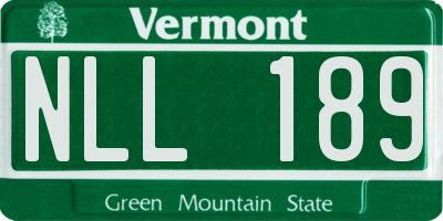 VT license plate NLL189