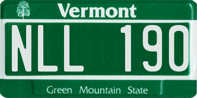 VT license plate NLL190