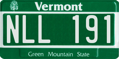 VT license plate NLL191