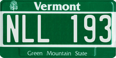 VT license plate NLL193