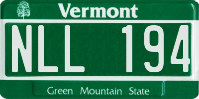 VT license plate NLL194