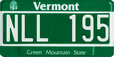 VT license plate NLL195