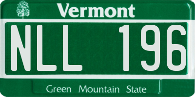 VT license plate NLL196