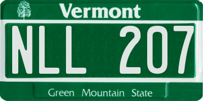 VT license plate NLL207