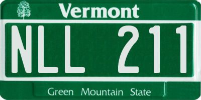 VT license plate NLL211