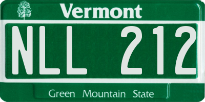 VT license plate NLL212