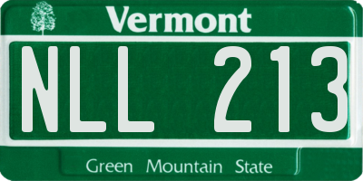 VT license plate NLL213