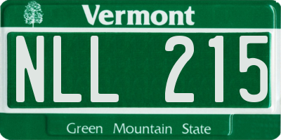 VT license plate NLL215
