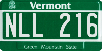 VT license plate NLL216