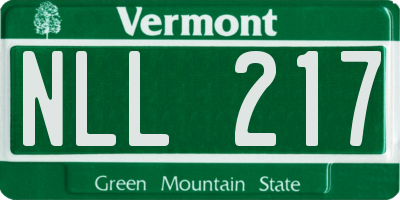 VT license plate NLL217