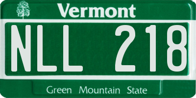 VT license plate NLL218