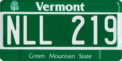 VT license plate NLL219