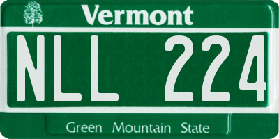 VT license plate NLL224