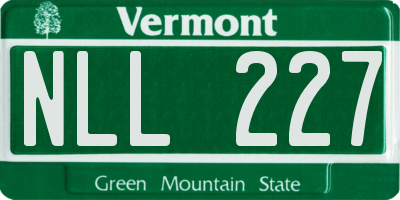 VT license plate NLL227