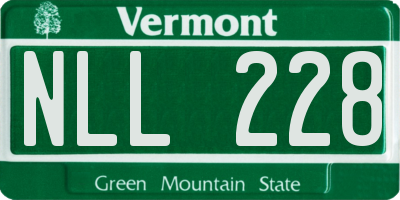VT license plate NLL228