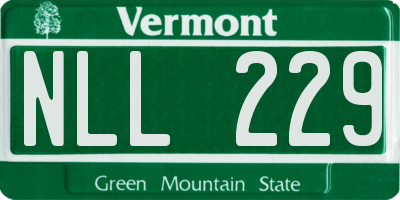 VT license plate NLL229
