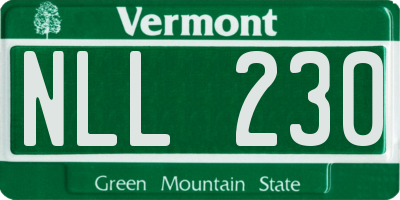 VT license plate NLL230