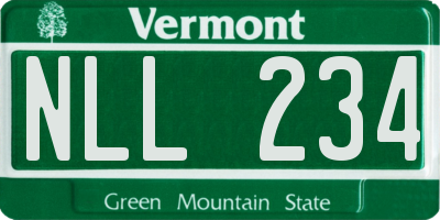 VT license plate NLL234