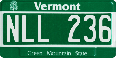VT license plate NLL236
