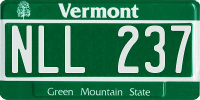 VT license plate NLL237