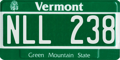 VT license plate NLL238