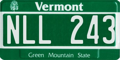 VT license plate NLL243