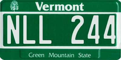 VT license plate NLL244