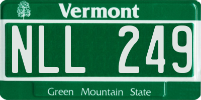 VT license plate NLL249