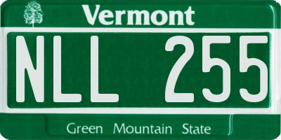 VT license plate NLL255