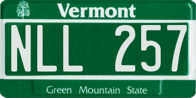 VT license plate NLL257