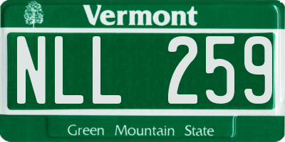 VT license plate NLL259